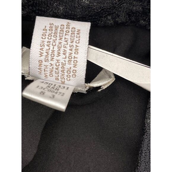 Chico’s Women Black Lace / Ponte Knit One Button Cropped Blazer Size 0 - Picture 11 of 12